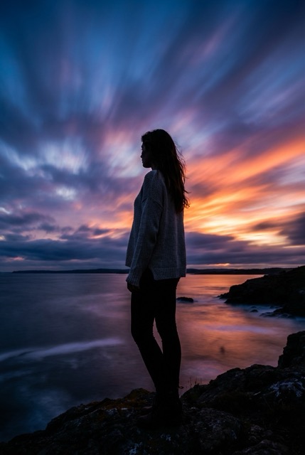 Long Exposure Vibrant Silhouette